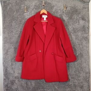 L.L. Bean Women's Red Coat Vintage Old Money Holidays Winter Size 16